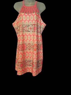 Coral Paisley Halter Sundress